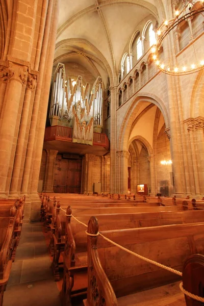 Orgue Bancs Côté Cathédrale Protestante Saint Pierre Genève Suisse — Photo