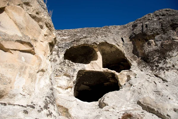Cavernas Que Resambles Cara Humana Afyon Turquia — Fotografia de Stock