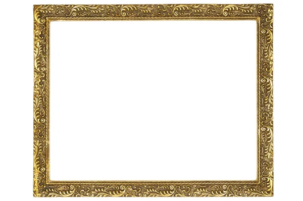 Zlatý Čtverec Starožitný Obrázek Rám Vystřizovaná Umělecká Řemesla — Stock fotografie