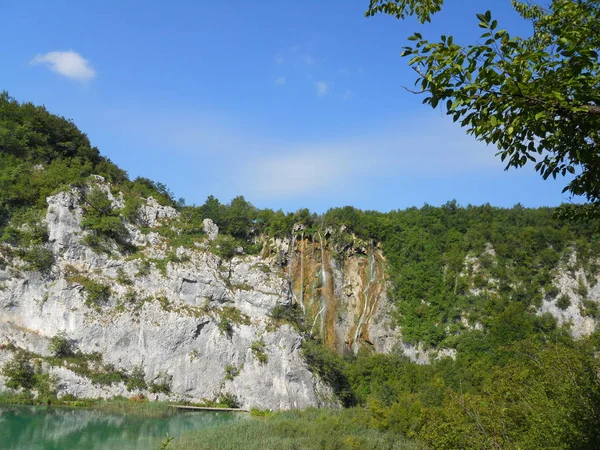 Εθνικό Πάρκο Plitvice Lakes Πιο Δημοφιλές Τουριστικό Αξιοθέατο Της Κροατίας — Φωτογραφία Αρχείου