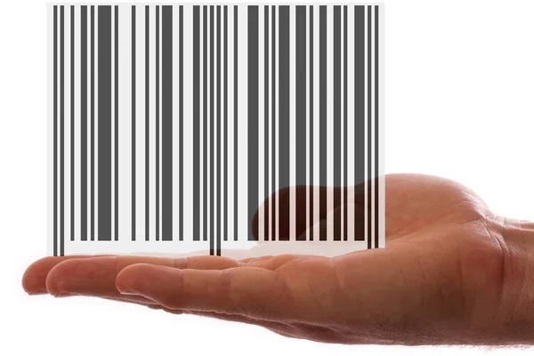 bar code on white background, clear lines straight and curve.