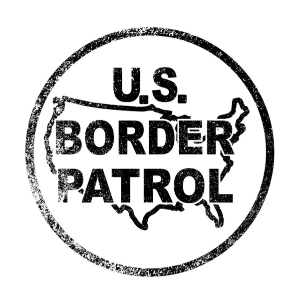 Amerika Birleşik Devletleri Sınır Kontrol Butonu Bir Rubbr Mürekkep Damga — Stok fotoğraf