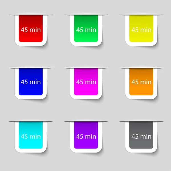 Icono Signo Minutos Conjunto Botones Colores Ilustración —  Fotos de Stock