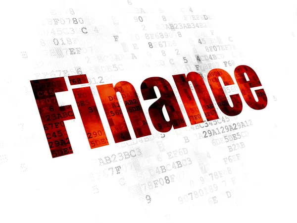Conceito Bancário Texto Vermelho Pixelado Finanças Plano Fundo Digital — Fotografia de Stock