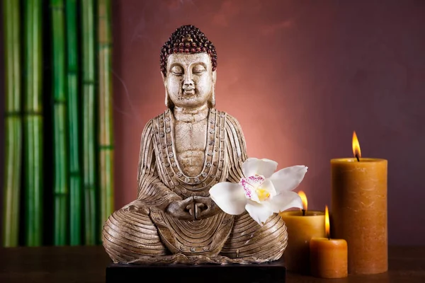 Πορτρέτο Του Ένα Άγαλμα Του Βούδα — Φωτογραφία Αρχείου