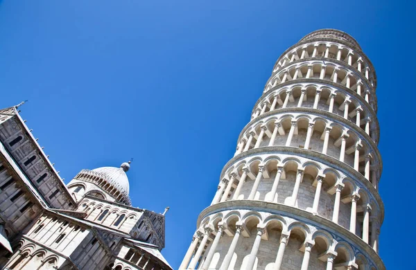 Olaszország Pisa Híres Ferde Toronytól Tökéletes Kék Bakcground — Stock Fotó