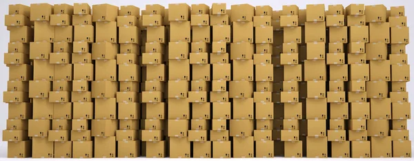 Картонні Коробки Встановлені Ізольованому Білому Тлі — стокове фото