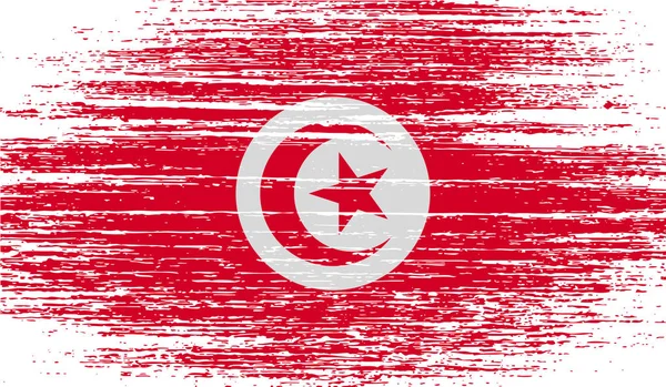 Vlag Van Tunesië Met Oude Textuur Illustratie — Stockfoto