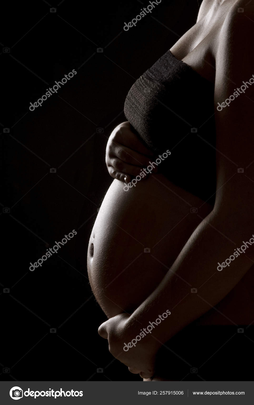 Pregnancy Tummy Photo Expectant Mother Lighting Stock Photo Image By C Yayimages 257915006