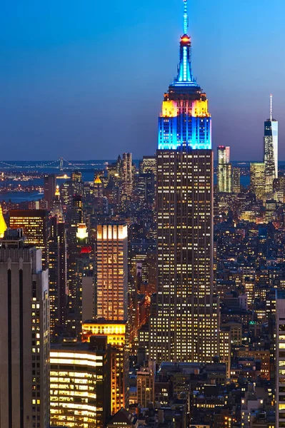Panorama Pohled Manhattan Říše Budování Státu New York City Usa — Stock fotografie
