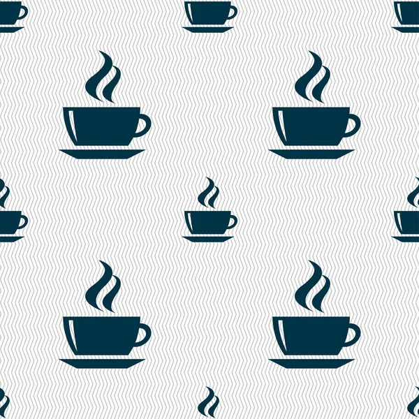 Thee Koffie Pictogram Teken Naadloos Patroon Met Geometrische Textuur Illustratie — Stockfoto