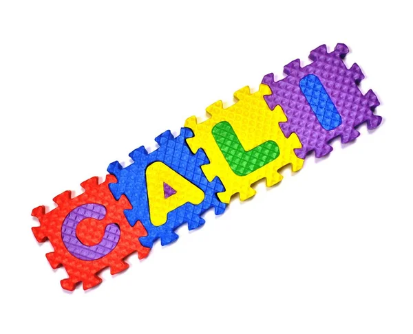 Cali Woord Gemaakt Van Puzzel Letters — Stockfoto