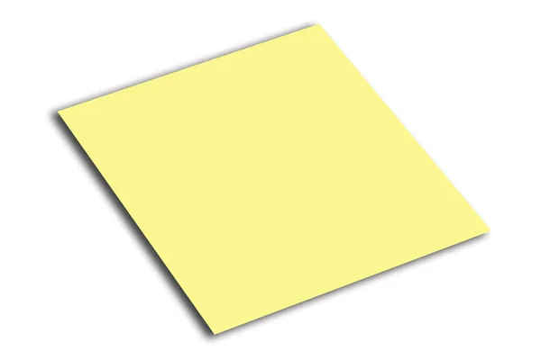 Желтая Липкая Нота Белом Фоне — стоковое фото