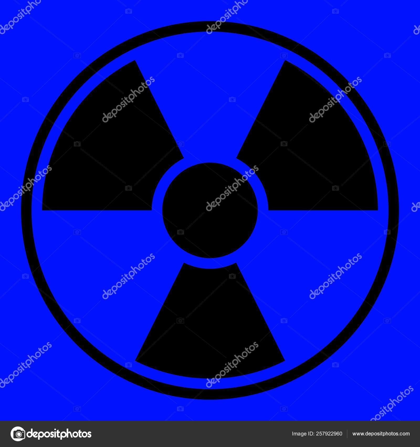Radiation Warning Sign Blue Background Stock Photo by ©YAYImages 257922960