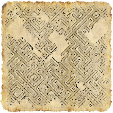 Ancient Adventure Scroll Map with Hidden Treasure clipart