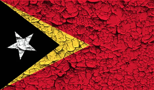 Bandera Timor Oriental Con Textura Antigua Ilustración —  Fotos de Stock