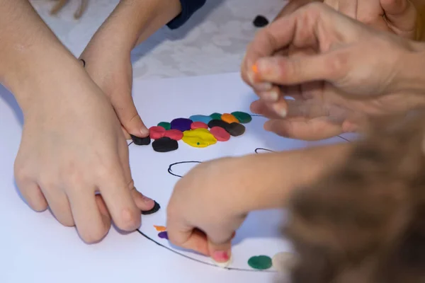 Kids Playing Plasticine — Stock Photo, Image