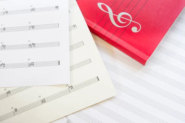 Bladmuziek Muziek Boek Met Clef — Stockfoto