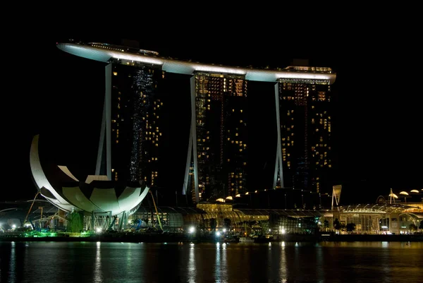 Marina Bay Sands Nuevo Hito Singapur Complejo Circundante Por Noche — Foto de Stock