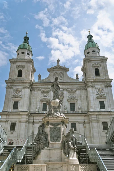 Salzburg Cathedral Lub Salzburger Dom Xvii Wieczny Barokowy Katedry Mieście — Zdjęcie stockowe