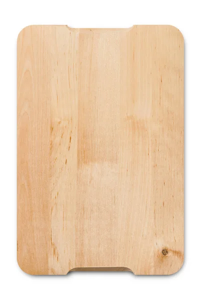 Ein Holzschneidebrett Isoliert Auf Weißem Hintergrund Mit Clipping Pfad — Stockfoto