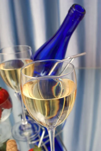 Closeup Crystal Glass White Wine — Stock Photo, Image