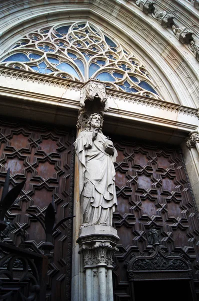 Fachada Catedral Gótica Santa Maria Del Mar Barcelona España —  Fotos de Stock