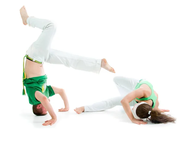 Контакт Спорт Capoeira Білий Фон — стокове фото