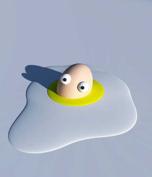 Very Melted Egg Man — Stock Photo, Image