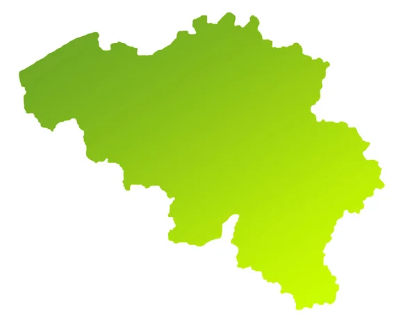 Green Gradient Map Belgium Isolated White Background — Stock Photo, Image