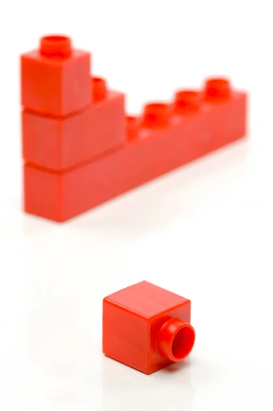 Іграшкові Будівельні Блоки Ізольовані Білому Тлі — стокове фото