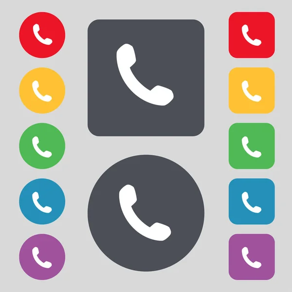 Telefoon Ondersteuning Call Center Pictogram Teken Een Set Van Gekleurde — Stockfoto