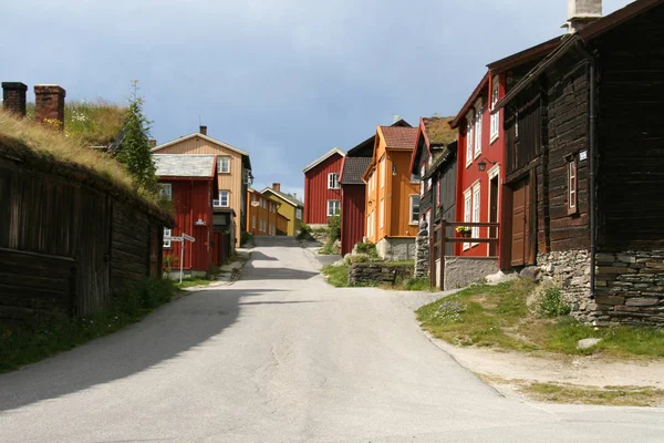 Alte Gebäude Einer Sehr Alten Stadt Norwegen — Stockfoto