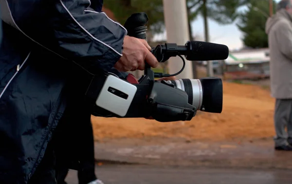 Camera Man Een Film Opneemt — Stockfoto