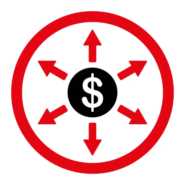 Ícone Glifo Cashout Este Símbolo Arredondado Plano Usa Cores Vermelhas — Fotografia de Stock