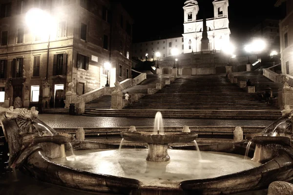 Piazza Spagna Noche Roma Italia — Foto de Stock