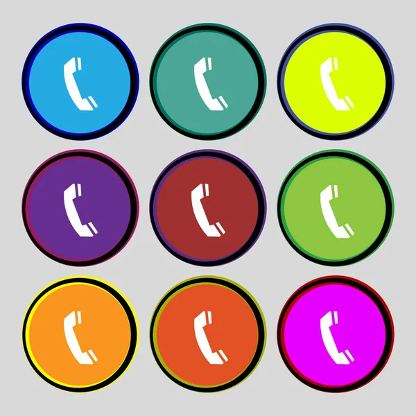 Ikona Znak Telefon Symbol Wsparcia Call Center Zestaw Przycisków Kolorowych — Zdjęcie stockowe