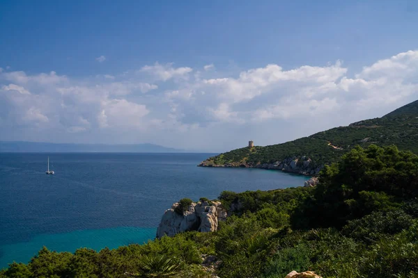 Věž Blízkosti Moře Capo Caccia Ostrov Sardinie Itálie — Stock fotografie