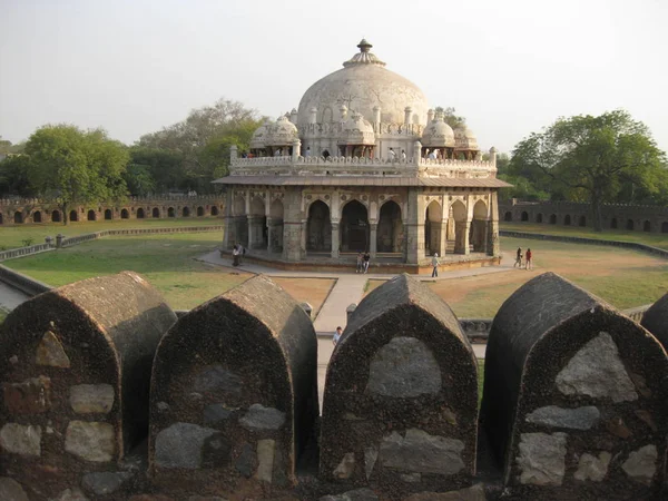 Ένας Πλευρικό Τύμβος Στο Μνημείο Του Humyan Νέο Δελχί Ινδία — Φωτογραφία Αρχείου