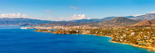Agios Nikolaos Mirabello Bay Panorama Agios Nikolaos Una Pintoresca Ciudad — Foto de Stock