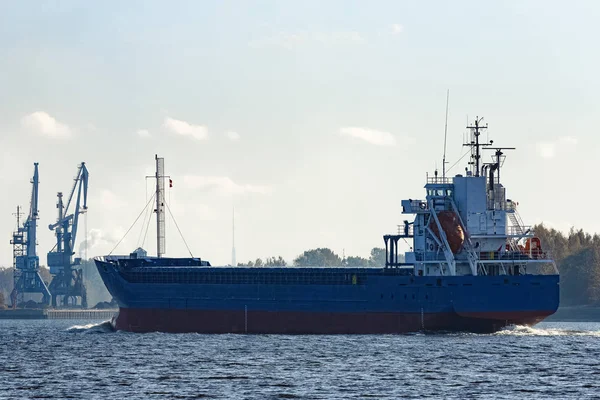 Buque Carga Azul Que Navega Desde Mar Báltico — Foto de Stock