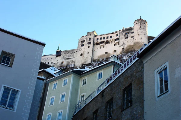 Vista Panoramica Del Bellissimo Paesaggio Urbano Hohensalzburg Salisburgo Austria — Foto Stock