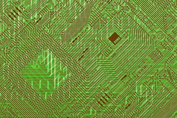 Circuit Board Electronic Green Fantastic Diagonal Background — Stock Photo, Image