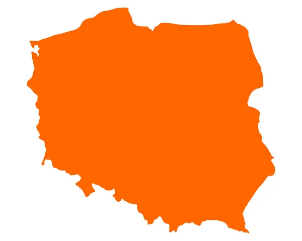 Mapa Polônia Mapa Gráfico Simples Geografia — Fotografia de Stock