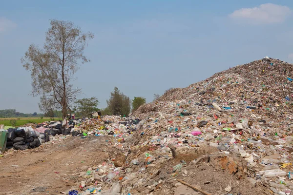 Spazzatura Una Discarica Una Discarica Inquinamento Riscaldamento Globale — Foto Stock