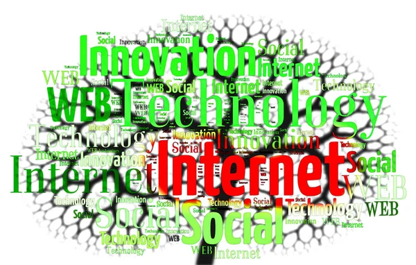 Koncepce Technologie Sítě Internet Shluku Značek Černém Pozadí — Stock fotografie