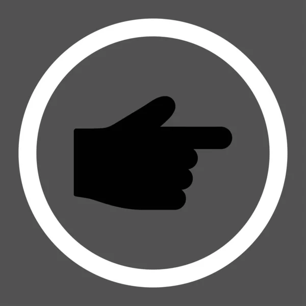 Ikona Rastrového Ukazováček Tento Kulatý Plochý Symbol Nakreslen Černé Bílé — Stock fotografie