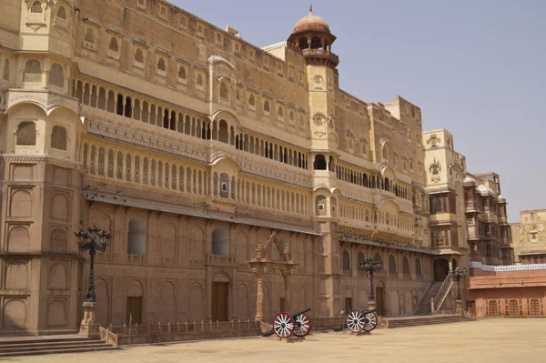 Impondo Palácio Maharajah Bikaner Dentro Fort Junagarh Bikaner Rajasthan Índia — Fotografia de Stock