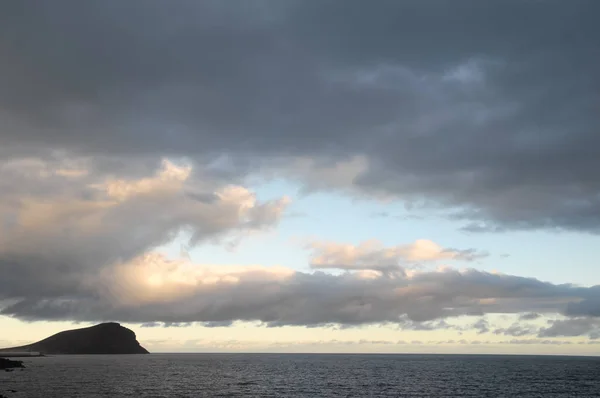 Farbige Sonnenuntergangswolken Über Dem Atlantik Teneriffa Südspanien — Stockfoto