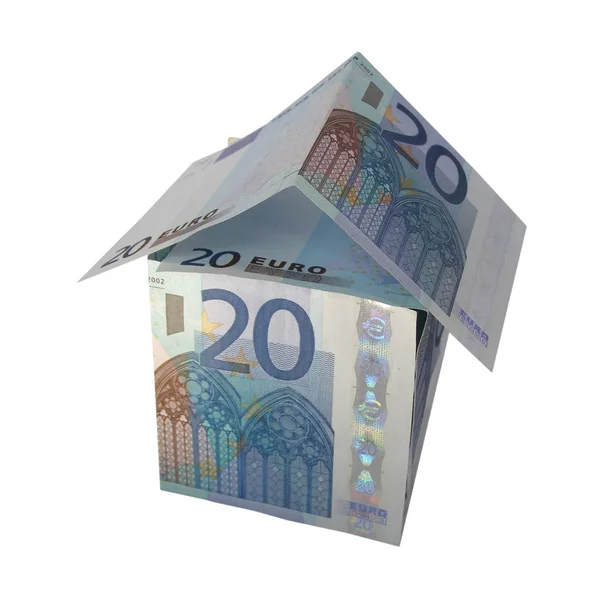 Hus Pengar Gjort Eurosedlar — Stockfoto